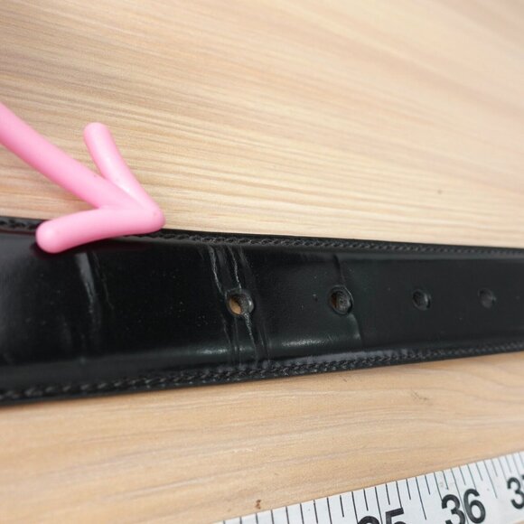 COACH Belt Mens 36 90 Black Leather Italian Dress Formal Work Solid Brass Medium - Picture 11 of 12